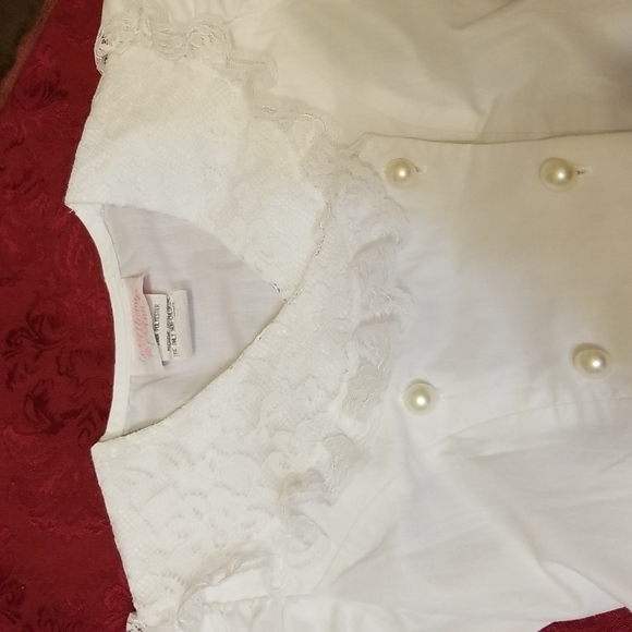 EUC VINTAGE Designer White Dress with Lace - Picture 4 of 16
